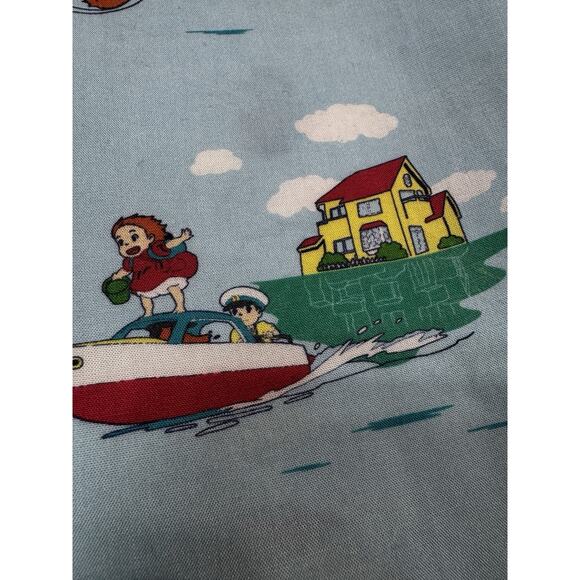 Studio Ghibli PONYO Licensed Button Up Shirt Lyocell Sky Blue Womens Large - Picture 4 of 12